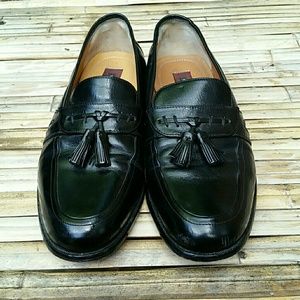 Florsheim Black Leather Tassel Loafers Size 9D